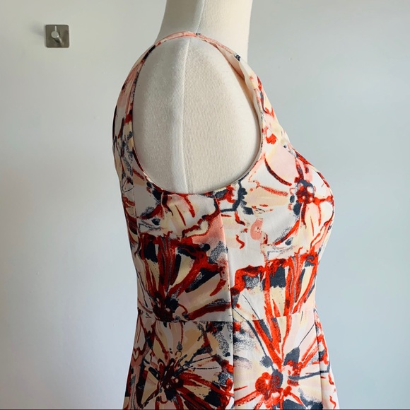 LOFT Sleeveless Floral Red  Dress Petite 0 NWOT - Picture 7 of 9